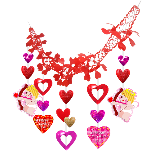 バレンタインキューピットネットガーランド ひととせpop 季節のかわいい店舗装飾品のオーダー販売